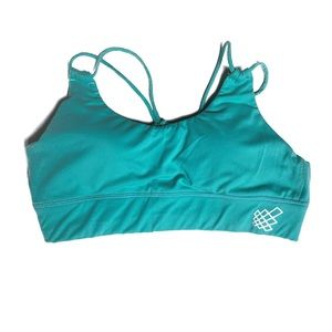 Jed North aqua sports bra, with knotted back detail